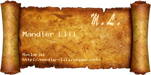 Mandler Lili névjegykártya